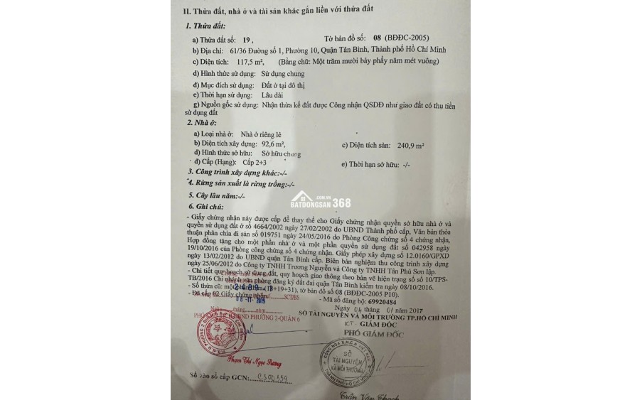 Bán nhà HXH 2 lầu 1 sân thượng hẻm 61 Đường số 1, P10 Q. Tân Bình