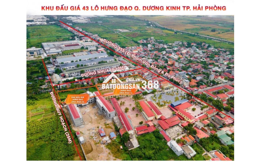 Bán đất khu đấu giá 43 lô trung tâm phường Hưng Đạo, Dương Kinh