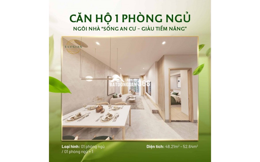 Căn hộ Elysian quận 9, rổ hàng đa dạng các căn từ 1,2,3PN giá tốt view đẹp, mua ngay trực tiếp CĐT, CK 8%, Thanh toán 5% ký HĐMB