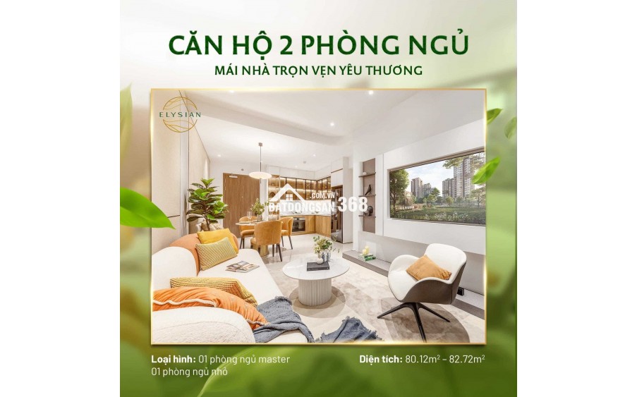 Căn hộ Elysian quận 9, rổ hàng đa dạng các căn từ 1,2,3PN giá tốt view đẹp, mua ngay trực tiếp CĐT, CK 8%, Thanh toán 5% ký HĐMB