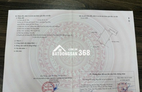 Chính chủ cần bán đất tại TDP Quyết Tiến, phường Hợp Đức, quận Đồ Sơn, Hải Phòng.