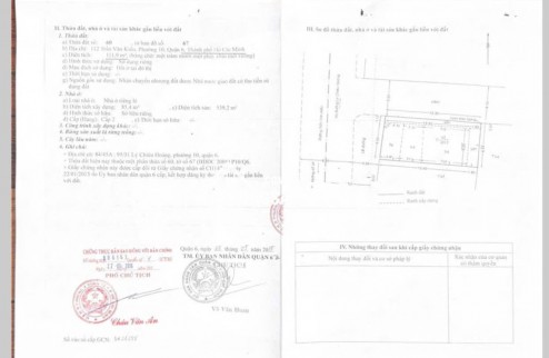 Bán hoặc cho thuê nhà Mặt tiền 112 TRẦN VĂN KIỂU P10 Q6