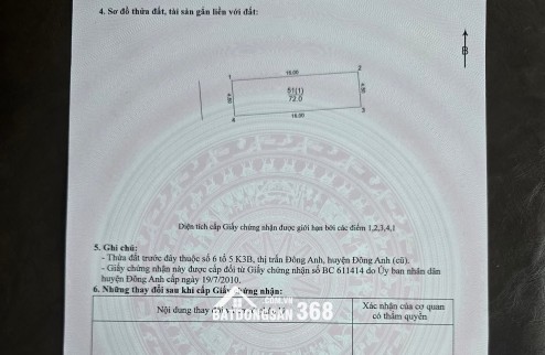  Bán 72m cửa hàng mới thị trấn Đông Anh(cũ) -  Nhỉnh 7 tỷ