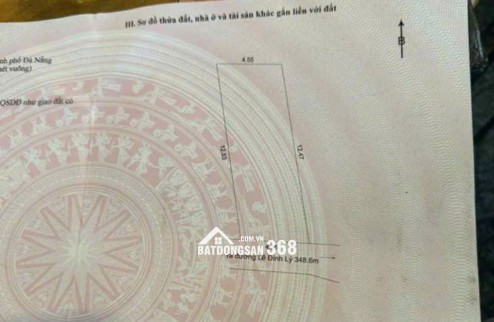 Bán Lô Đất Kiệt Lê Đình Lý - 55m2 ngang 4.5m2 - Giá 2.x Tỷ - Hải Châu - Đà Nẵng