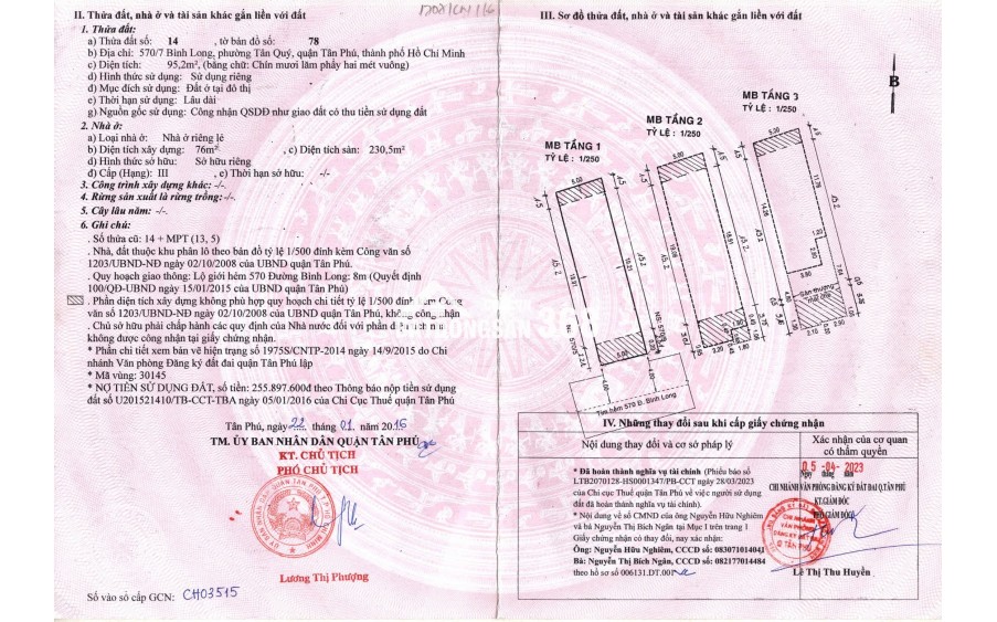 Cần bán nhà MT hẻm 8m Bình Long 95,2m giá 11,99 tỷ