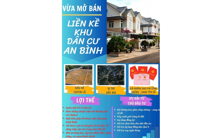  ĐẤT ĐẸP TRUNG TÂM AN BÌNH – MUA NGAY KẺO LỠ!