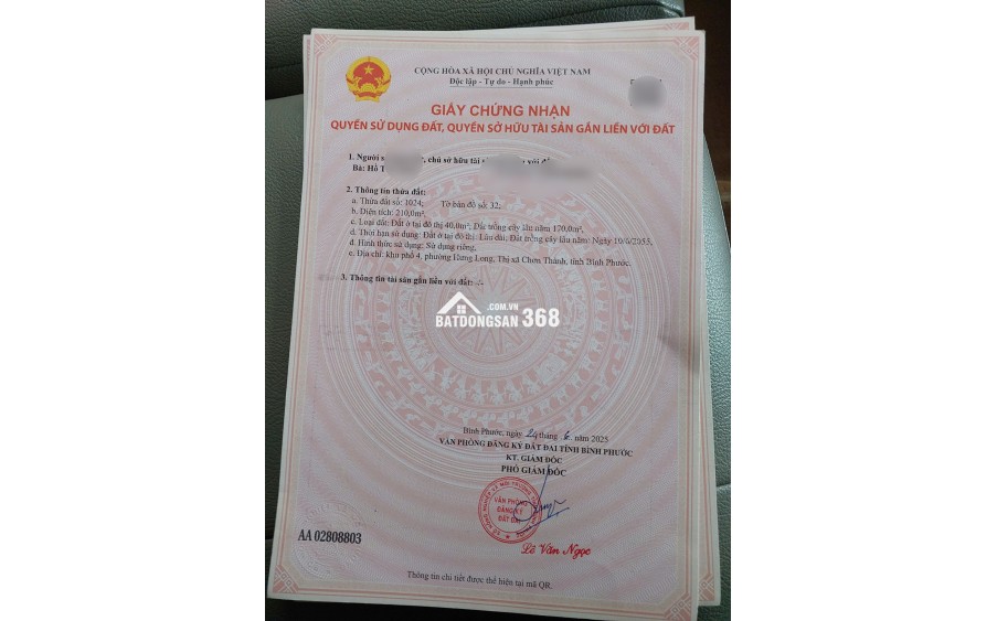 Bán nhanh đất Chơn Thành – gần Quốc lộ 13, 620tr có ngay nền đẹp!