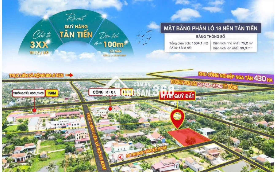 Mặt tiền : 5,5m full thổ cư .