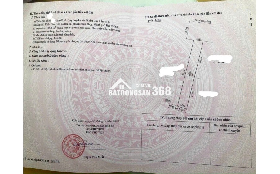 11 triệu/m2 185m2 Cao Tiến Đại Hà Kiến Thụy Zalo 0567222555