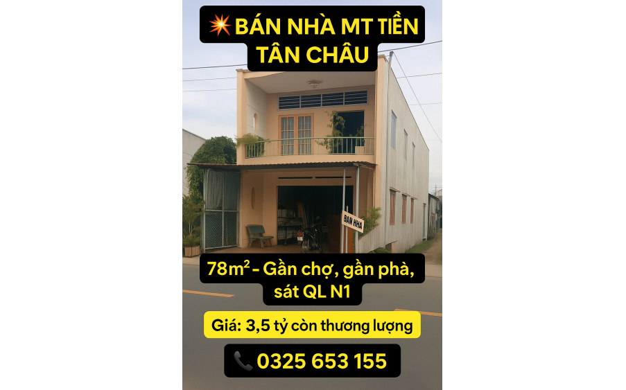 Bán nhà mặt phố.Gia tốt ở phường Tân Châu tỉnh An Giang