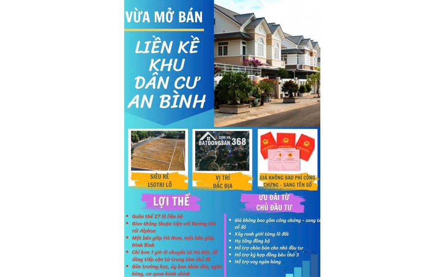 SỞ HỮU ĐẤT ĐẸP, GIÁ RẺ – TRUNG TÂM AN BÌNH, Tiềm Năng Tăng Giá Cao!