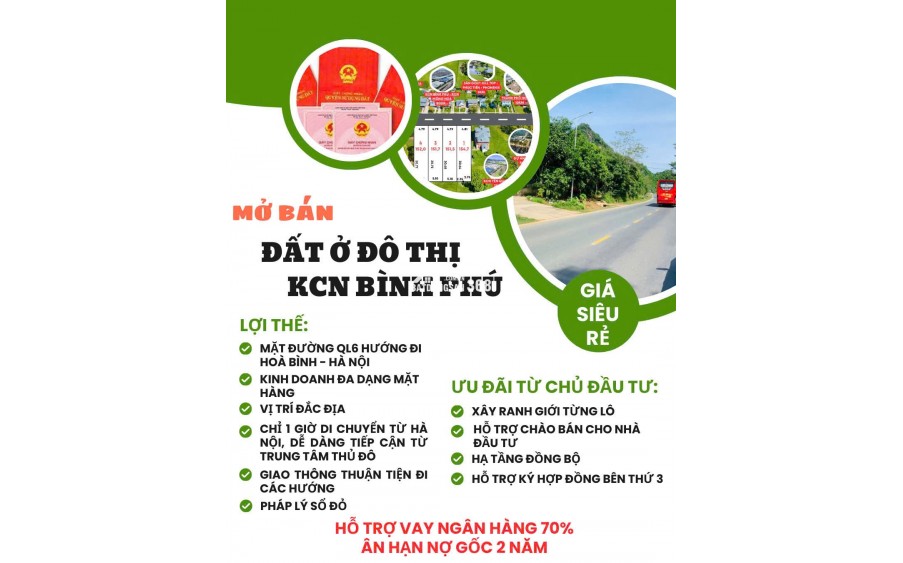CHỈ NHỈNH 2 TỶ CÓ NGAY SIÊU PHẨM BẤT ĐỘNG SẢN DÒNG TIỀN MẶT ĐƯỜNG QL6, TRỤC HUYẾT MẠCH HÒA BÌNH - HÀ NỘI