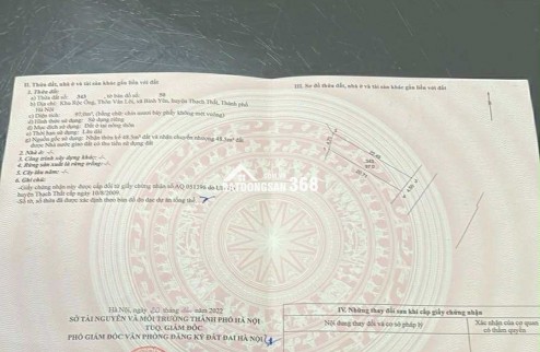 Chính chủ cần bán đất mặt đường TL 420, xã Bình Yên cũ – Thạch Thất.