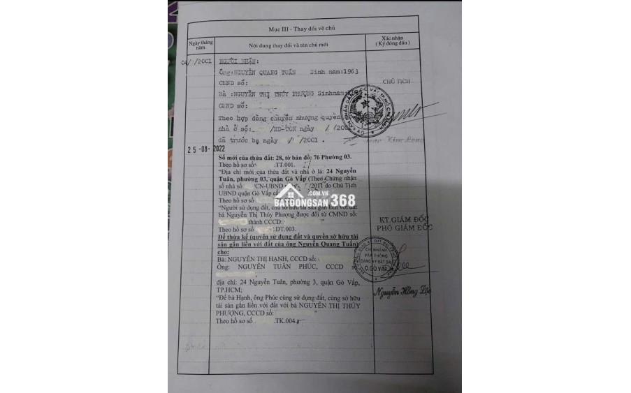 Bán nhà Nhà cấp 4 cũ, nở hậu, sổ hồng mặt tiền Nguyễn Tuân Gò Vấp