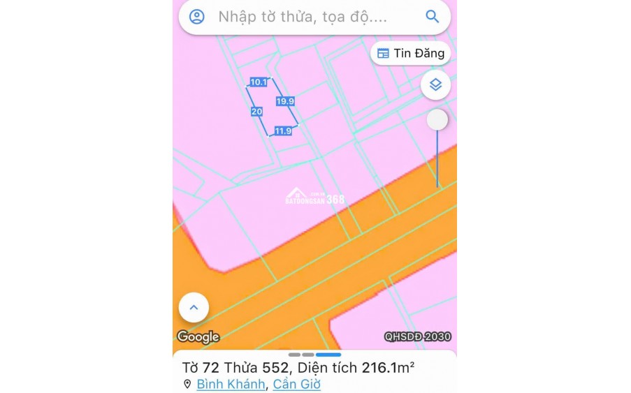 LÔ ĐẤT ĐẸP SỔ HỒNG RIÊNG TRUNG TÂM XÃ BÌNH KHÁNH,HCM