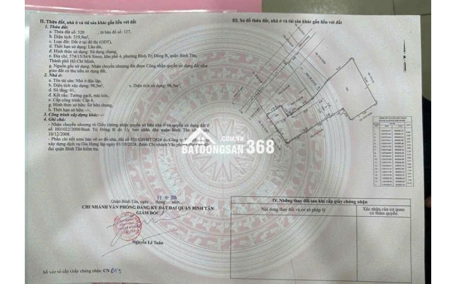 Bán nhà 319m2 Hẻm Đường SINCO Quận Bình Tân, vị trí siêu đẹp