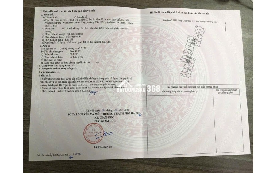 BÁN GẤP CĂN HỘ CHUNG CƯ CAO CẤP VIN SMARTCITY - PHÂN KHÚC HIẾM - CĂN HỘ CỰC ĐẸP - TẶNG 80% NỘI THẤT- NHỈNH 4 TỶ
