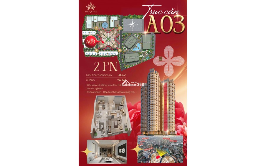 Chiết khấu cực lớn căn hộ chung cư cao cấp 2PN The Queen 360 Giải Phóng - Sổ hồng riêng