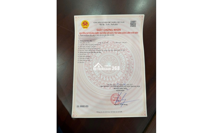 ĐẤT ĐẸP – GIÁ TỐT  – CHÍNH CHỦ Cần Bán 02 Lô Đất Tại Thôn Thắng Hữu, Xã Minh Trí, Huyện Sóc Sơn, Hà Nội