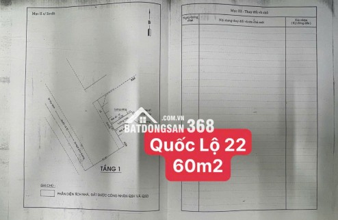 Bán nhà 60m2 mặt tiền Quốc Lộ 22 , Phường Trung Mỹ Tây Q12