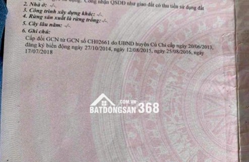 Chính Chủ Cần Bán Đất Củ Chi Mặt Tiền Full Thổ Cư 91m2