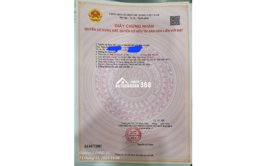 Bán đất thổ cư 1/ đường số 3, BHH Bình Tân hẻm xe hơi lớn