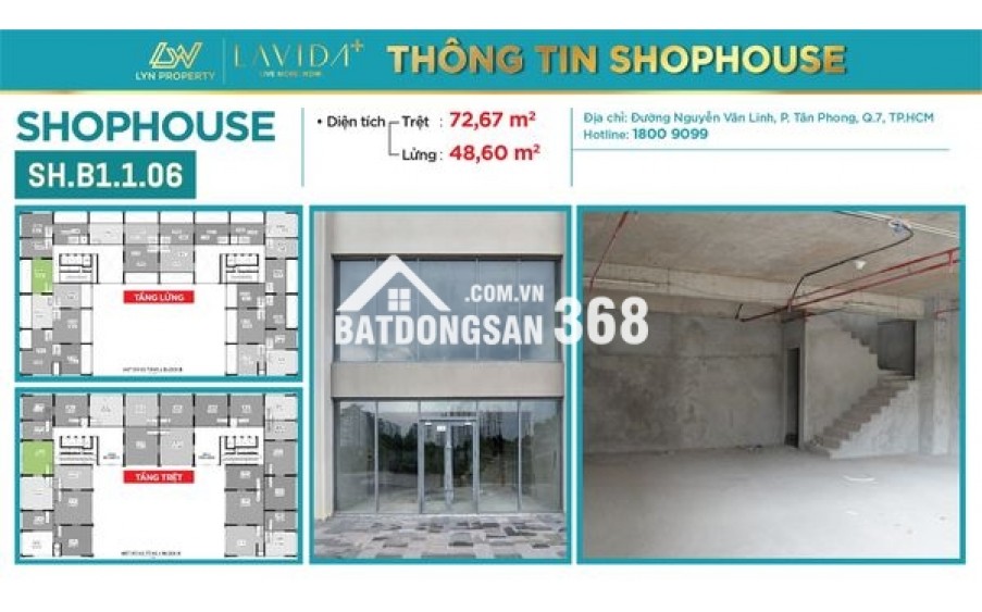 CHO THUÊ SHOPHOUSE LAVIDA PLUS – QUẬN 7