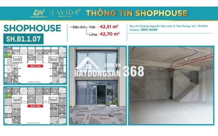 CHO THUÊ SHOPHOUSE LAVIDA PLUS – QUẬN 7