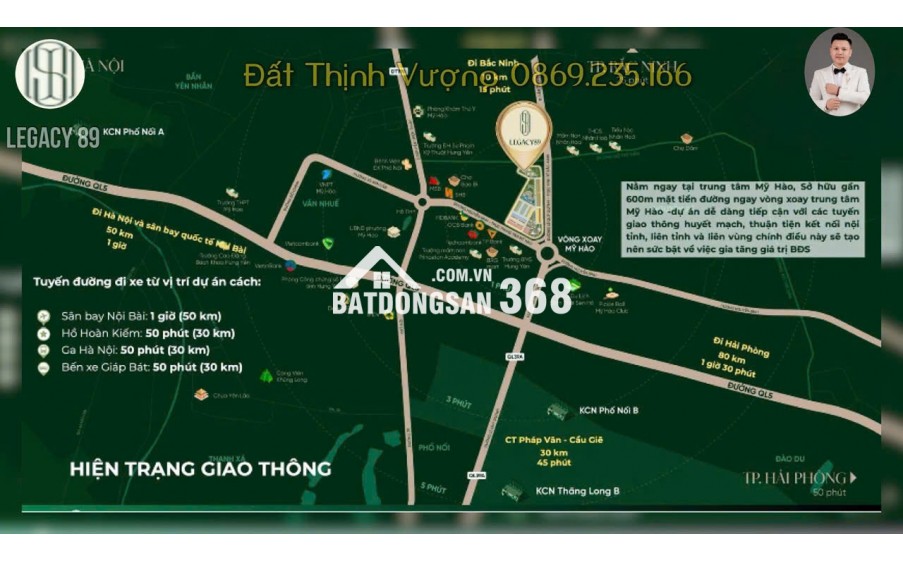 Nhận booking LEGACY 89 ( CĐT Hưng Hải ) Vị Trí độc đắc Nhất Phường Mỹ Hào, Hưng Yên