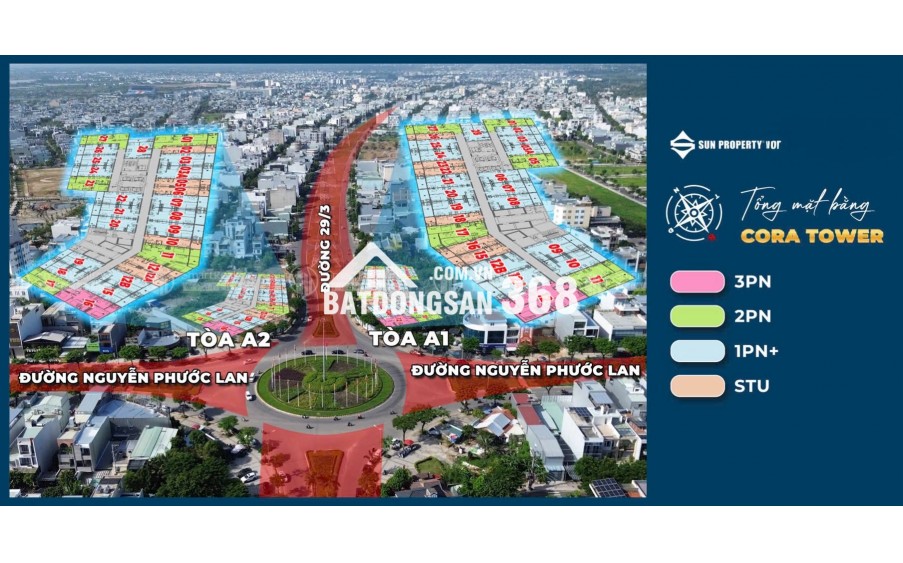 Giỏ hàng căn hộ sân vườn Sun Cora, Giá chỉ 2,6 tỉ, 69m2