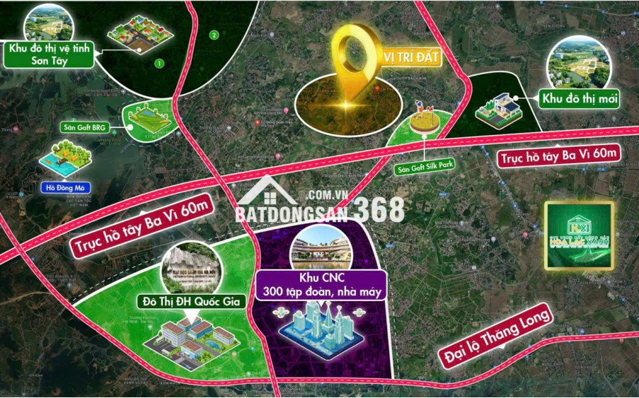 Chỉ từ 1tỷ850  sở hữu ngay 1 lô đất tại làng Đại Học, ngay khu  công nghệ cao  Hoà Lạc