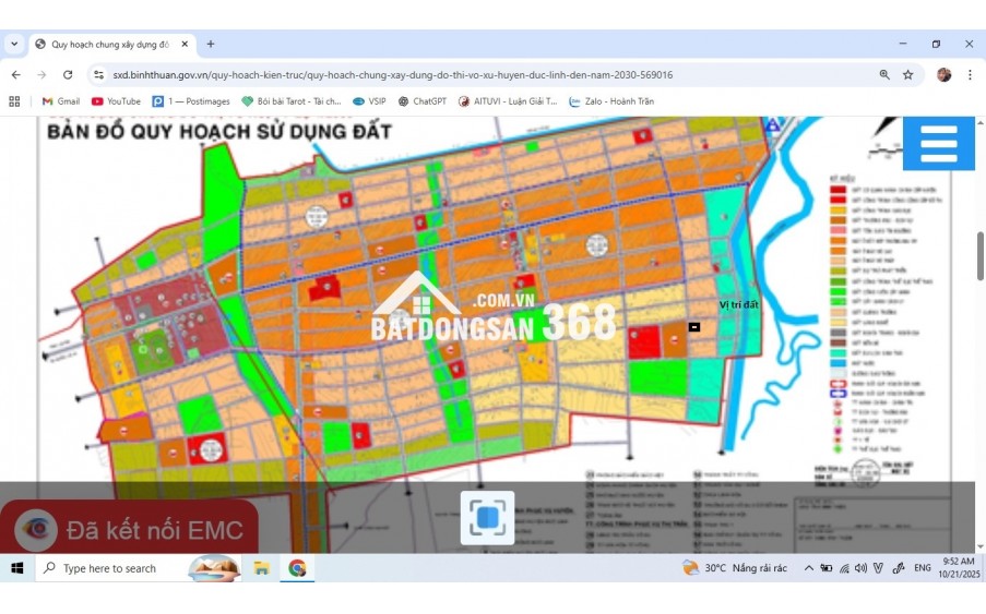 Bán đất mặt tiền huyện Đức Linh  Nguyễn Tri Phương có 100m2 ODT