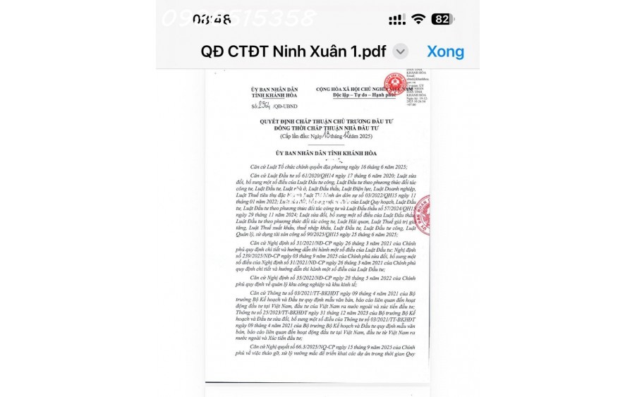 Lô đất 3 mặt tiền DT5 – ngang 65,5m – hơn 2.600m² tại Ninh Xuân, Ninh Hòa.