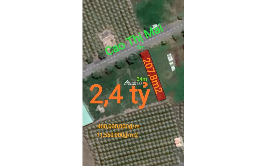 Bán lô đất thổ mặt tiền Cao Thị Mai giá 2,4 tỷ