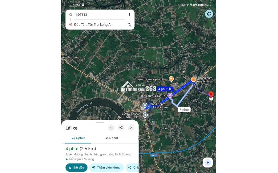 Bán lô đất thổ hai mặt tiền gần Quốc Lộ 50B giá 600 triệu