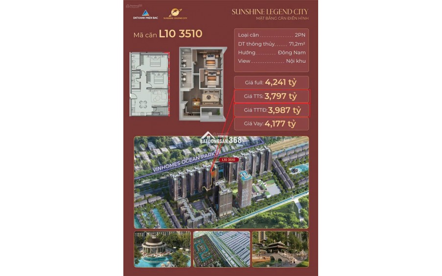 Bán căn hộ đọc quyền dự án Sunshine Legend city