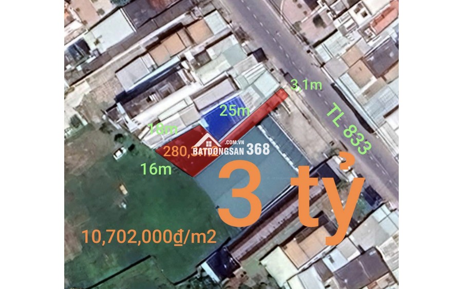 Bán lô đất thổ kế bên siêu thị San Hà Lạc Tấn giá 3 tỷ