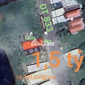 Bán hạ giá mặt tiền tỉnh Lộ 833 gần Quốc Lộ 50B giá 1,5 tỷ