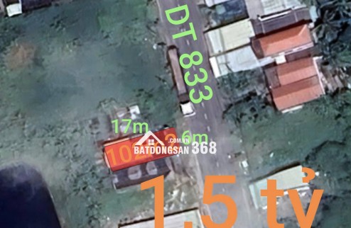 Bán hạ giá mặt tiền tỉnh Lộ 833 gần Quốc Lộ 50B giá 1,5 tỷ