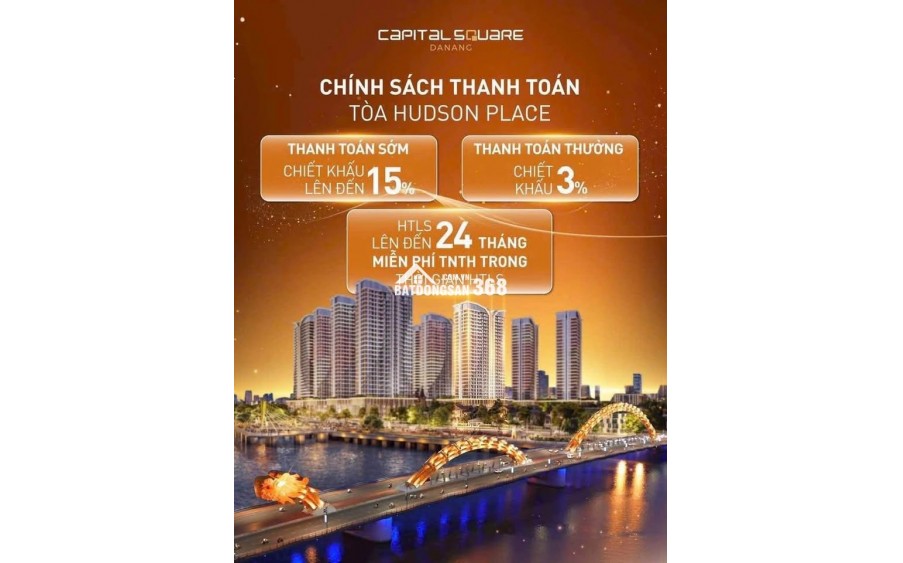 Độc quyền căn 2PN rẻ nhất dự án Capital, lõi trung tâm sông Hàn, chiết khấu đến 15%
