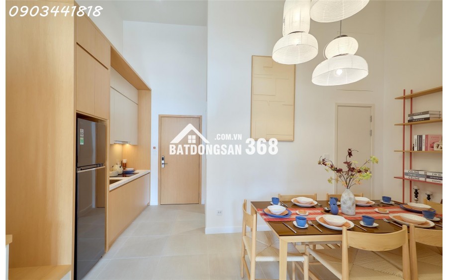 Cho thuê căn nhà 1PN + 1 Sun Urban City Hà Nam 45m² thiết kế thông tầng, view hồ đẹp, full nội thất