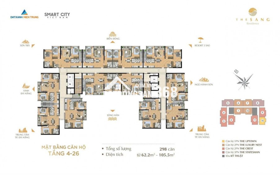 The Sang tầng cao view pháo hoa ĐN Downtown - Chính chủ bán căn 2PN - Cam kết giá tốt nhất thị trường