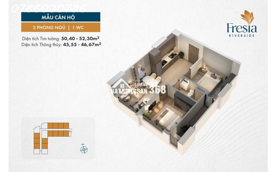 Bán căn hộ 2PN Fresia view nội khu hồ bơi giá chỉ 1,82 tỷ, căn hộ view hồ bơi giá tốt