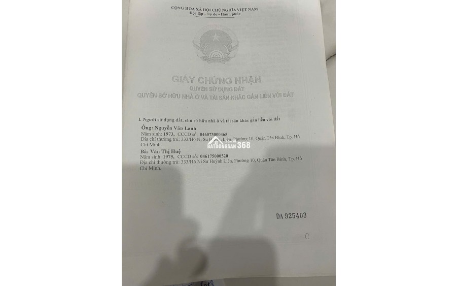 Bán nhà Đường Số 5 Bình Tân - 77,2m², 1 trệt 1 lửng, 1 lầu, 3PN