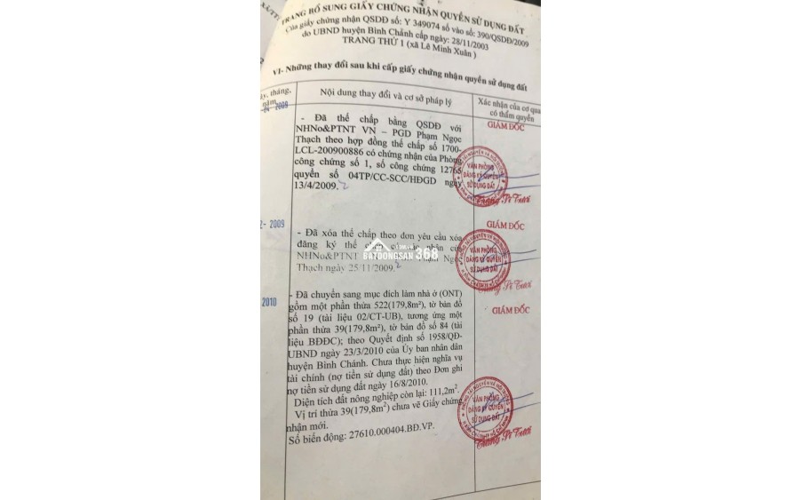 Bán Đất Mặt Tiền 290m2, Giá 6.8 Tỷ , Số 289 Thích Thiện Hoà, Xã Bình Lợi, TPHCM