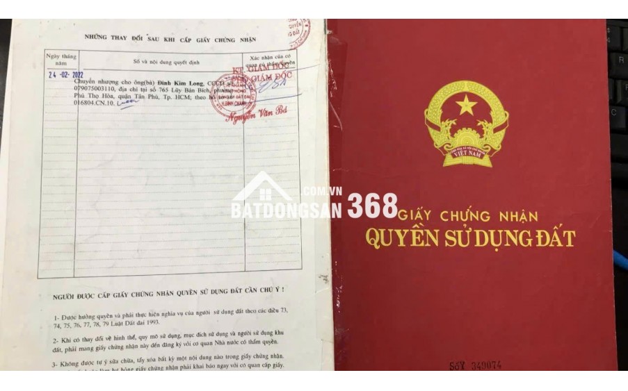 Bán Đất Mặt Tiền 290m2, Giá 6.8 Tỷ , Số 289 Thích Thiện Hoà, Xã Bình Lợi, TPHCM