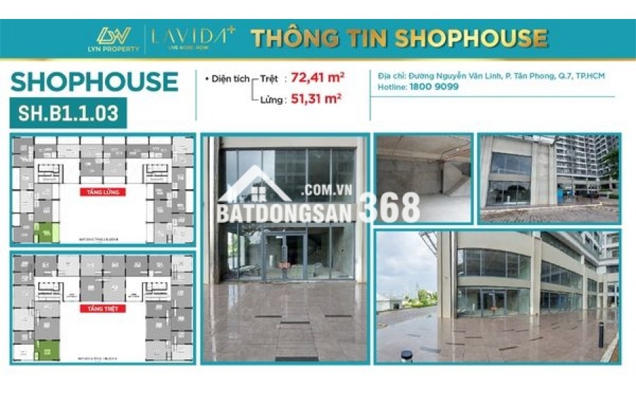Cho Thuê Shophouse Vị Trí Đắt Địa Tại Lavida Plus Quận 7