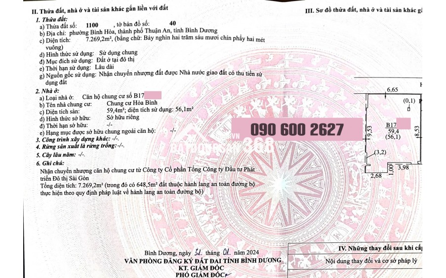 Chính chủ bán CH Iris Tower 59.4m2 2PN-2WC, 1.75 tỷ. Sổ sẵn, T17 H.Nam thoáng, có nội thất