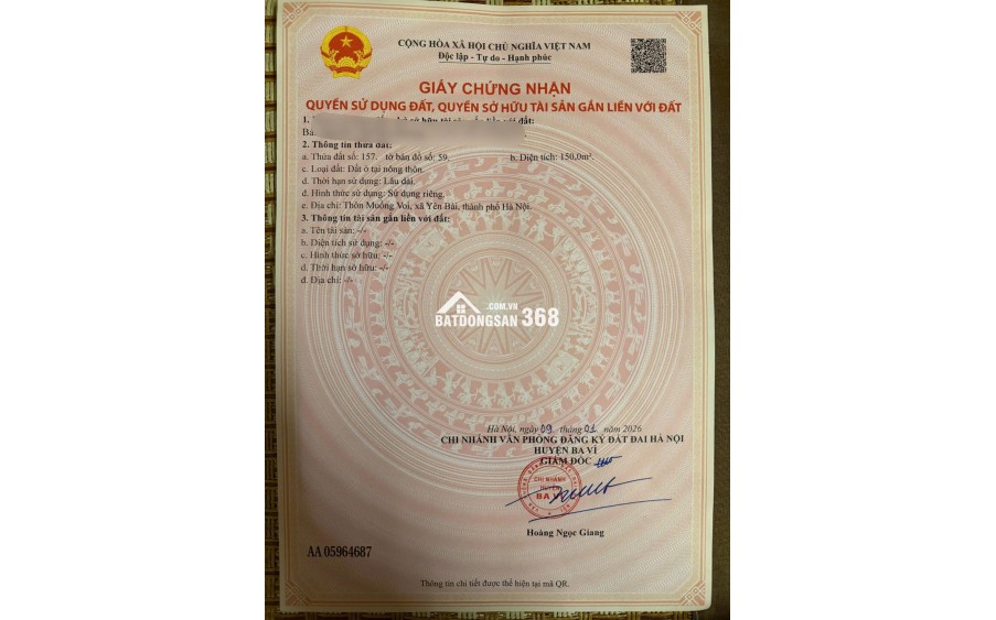 Đất nghỉ dưỡng tài chính nhỏ nhất Vân Hòa (Yên Bài), Hà Nội.