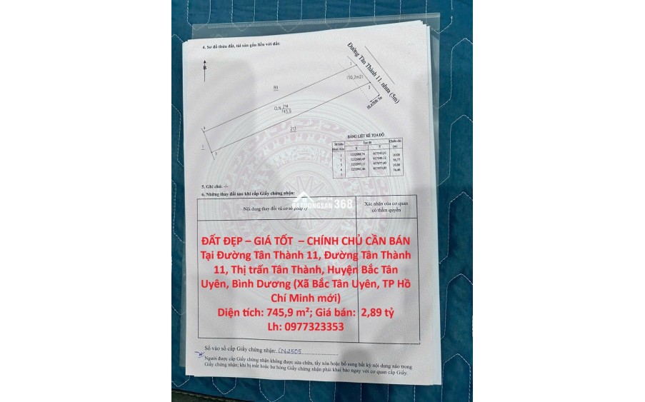 ĐẤT ĐẸP – GIÁ TỐT  – CHÍNH CHỦ CẦN BÁN Tại Đường Tân Thành 11, Đường Tân Thành 11, Thị trấn Tân Thành